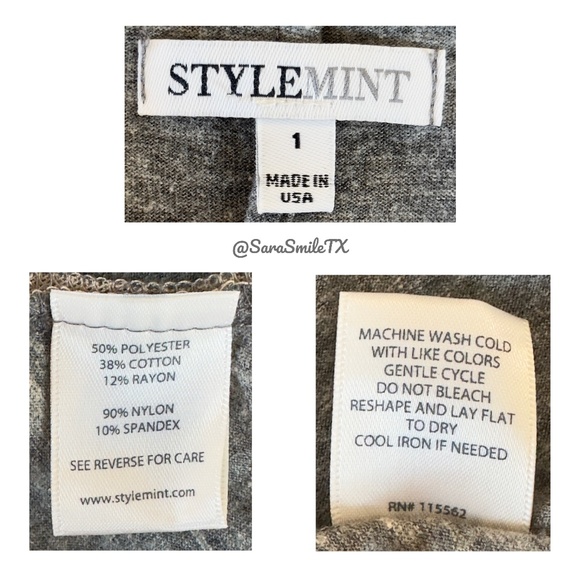 STYLEMINT Unique Heather Gray & Nude Semi-Sheer Mesh Accent Batwing Top -  NWOT - Picture 15 of 15